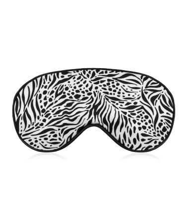 Zebra Cow Skin Sleep Mask for Women Adjustable Sleeping Eye Shades Cover with Elastic Strap