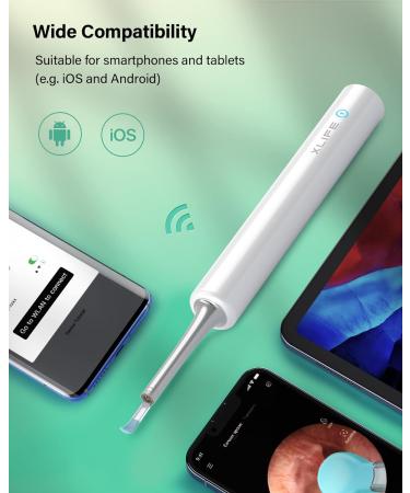 Xlife Ear Wax Removal 1080P HD Camera & Blackhead Remover Kit - Ear Cleaner for iPhone, iPad & Android - 3.5mm Ultra-Thin Lens - C3 White - Buy Online on GoSupps.com