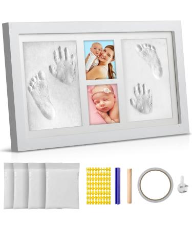 Baby Hand and Footprint Kit, Baby Picture Frame Kit, Baby Nursery Memory Art Kit Frames,1200 Grams of Clay - Best Baby Shower Gifts for Newborn, Twin Babies, New Mom