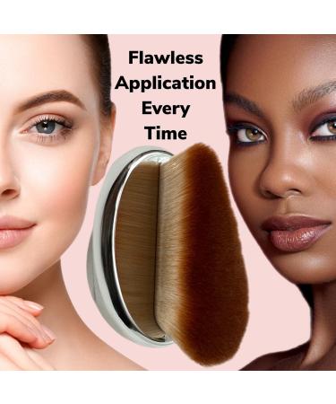 Narrow Foundation Brush - Palm Makeup Kabuki Brush for Blush Bronzer & Highlighter | SPF Blending Tool for Streak-Free Application - Buy Online on GoSupps.com