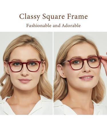 JiSoo Women's Reading Glasses 3.0 - Stylish Designer Readers with Spring Hinge in Red C-red | Comfortable & Trendy 3.0x Eyewear - Buy Online on GoSupps.com
