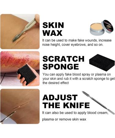 Fake Scar Makeup Wax - Special Effects Wound Modeling Skin Wax with Spatula for Halloween - Perfect for Halloween Makeup Bag & Plasma Scar Painting Set - Buy Online on GoSupps.com