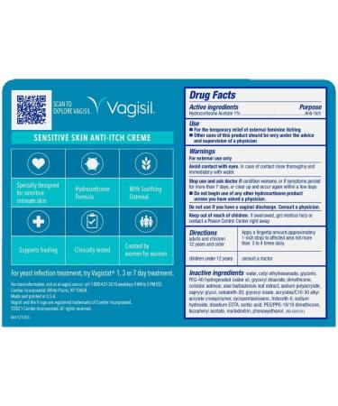 Vagisil Maximum Strength Feminine Anti-Itch Cream - Hydrocortisone Soothes Yeast Infection Irritation Gynecologist Tested Sensitive Skin - 1oz (Pack of 2 - Buy Online on GoSupps.com