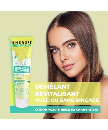  Energie Fruit FRUIT ENERGY | Detangling Treatment with or without rinsing | Silicone-free | Organic Yuzu Lemon & Hemp | Dull Hair | Vegan | 150 ml - Buy Online on GoSupps.com
