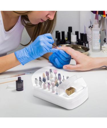 Nail Drill Bit Holder - 2 in 1 Nail Drill Bit Set & Holder | Nail Drill Stand with Non-Slip Base Anti-Splash Design for Home Salon - Buy Online on GoSupps.com