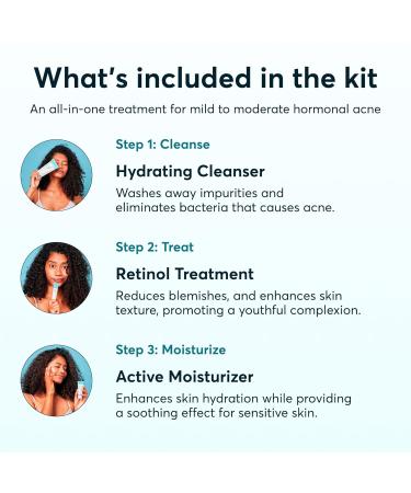 MDacne 3 Step Retinol Acne Kit - Plant-Based Retinol Cream Salicylic Acid Cleanser & Niacinamide Moisturizer for Hormonal Acne & Blemishes - Complete 30 Day Acne Treatment - Buy Online on GoSupps.com