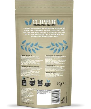 Clipper Tea Organic Earl Grey Loose Leaf Tea 80g (Set of 6) - 480g Total | Resealable Bag for Freshness - Buy Online on GoSupps.com