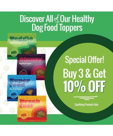 Smart Cookie Natural Dog Food Toppers - Freeze Dried Salmon, Beef, Veggie & Egg Flavors - 15oz Bag - Made in USA - 30 Day Supply - Buy Online on GoSupps.com