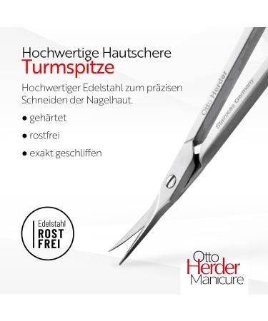 Otto Herder Skin Scissors - Extra Sharp 8.5 cm Nail Skin Shears with Fine Tip & Large Cutting Edge - Precision Nail Care Tools for Protruding Skin - Buy Online on GoSupps.com