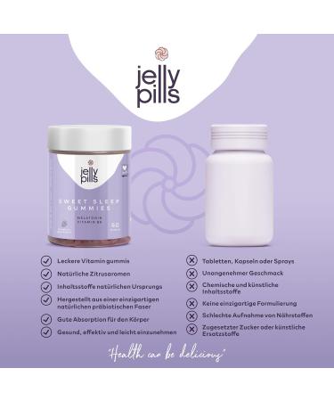 Jelly Pills Sleep Melatonin Gummies - Vegan Sugar-Free High-Dose with Vitamin B6 - 60 Blackberry Flavor Gummies - Natural Sleep Aid Alternative - Buy Online on GoSupps.com