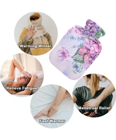 NAANLE Hot Water Bottle with Cover 2L Transparent Watercolor Design for Menstrual Cramps Pain Relief & Heat Therapy - Buy Online on GoSupps.com