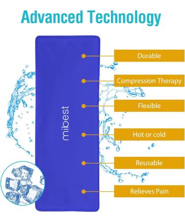 MIBEST Gel Ice Pack Set for Knee Pain Relief - 4 Pack Cold Therapy & Hot Therapy for Elbow, Shoulder, Hip, Lower Back - Men & Women - Buy Online on GoSupps.com