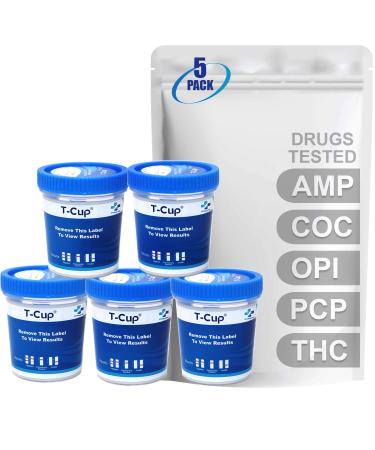 MiCare  5pk  - 5 Panel Multi Test Cup (AMP/COC/OPI/PCP/THC) MI-TDOA-154 5 Count (Pack of 1)