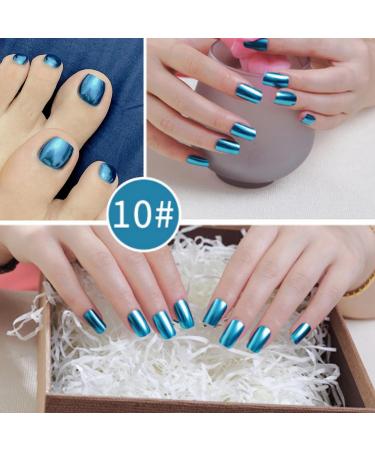 Blue Nail Polish Chrome Metal Nail Varnish Mirror Quick Dry Metallic Effect No UV Needed Nail Art Polish Chrome Nail Polish - Buy Online on GoSupps.com
