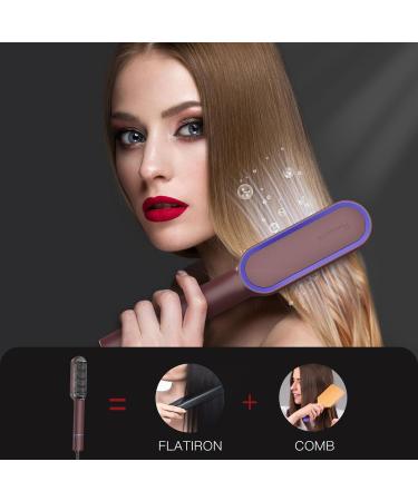 Hair Straightener Brush - Fast Heating 5 Temp Settings Anti-Scald | Ideal for Home & Travel - Buy Online on GoSupps.com