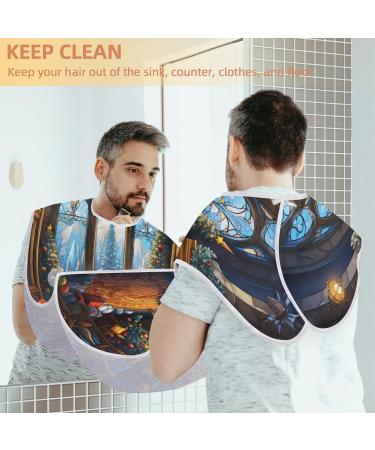 Landscape Beard Bib Apron - Best Beard Hair Catcher for Men | Perfect Father's Day & Christmas Gift with 2 Suction Cups - Buy Online on GoSupps.com