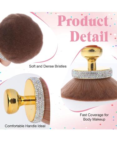 Large Kabuki Makeup Brush for Streak-Free Self Tan Application | Premium Bronze Blend Back Applicator with Rhinestones - Perfect for Face & Legs - Buy Online on GoSupps.com