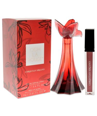 Christian Siriano Ooh La Rouge for Women - 2 Pc Gift Set 3.4 oz EDP Spray 0.21oz Red Lip Gloss - Buy Online on GoSupps.com