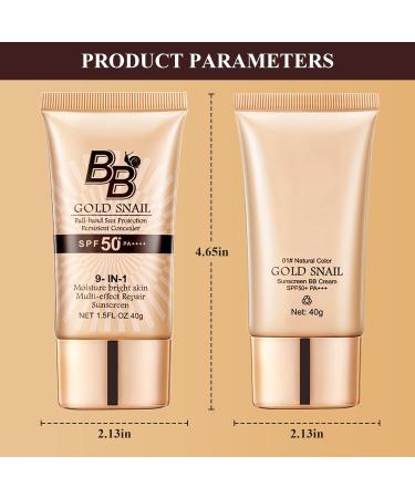 BB Cream Light Tinted Moisturiser Face Women BB Cream Foundation BB Cream Cover Blemishes tinted spf 50 face moisturiser Gold Snail Sunscreen - Buy Online on GoSupps.com