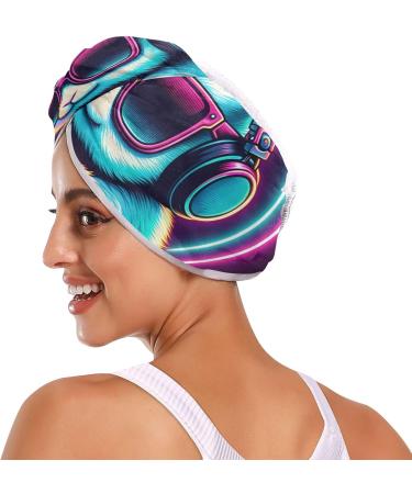 Buy Dj Rabbit Colorful Neon Light Hair Towel 2 Pack | Super Absorbent Quick Dry Hair Turbans for Women & Girls - Ideal for Fast Hair Drying - Buy Online on GoSupps.com