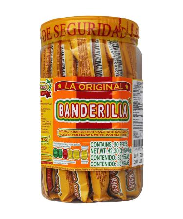 Banderilla Tama-Roca Tamarindo Mexican Candy Sticks. Contains 30 Pieces of Spicy Tamarind Candy With Salt And Chili. - SET OF 3