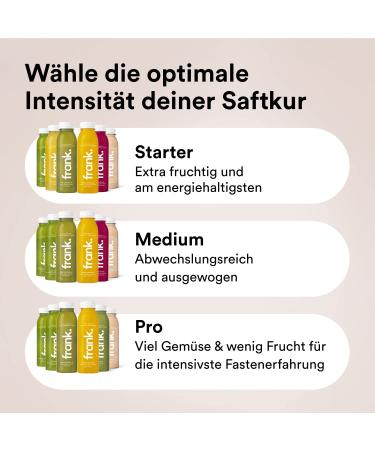 FRANK.5 Day Juice Cure - 30 Cold-Pressed Vegan Juices & Organic Gingershots for Ideal Fasting - Premium Quality - International Shipping - Buy Online on GoSupps.com