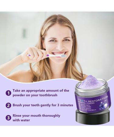 2PCS Teeth Restoration Mineral Powder Oral & Teeth Care Mineral Powder Effective in Strengthening Tooth and Gums Purple 2 - Buy Online on GoSupps.com