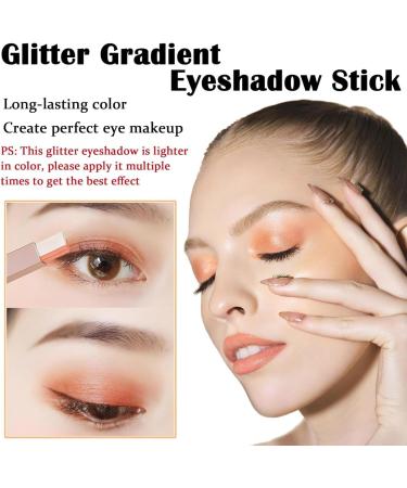 Jerbyroo Glitter Gradient Eyeshadow Stick Portable Two Tone Eyeshadow Gradient Stick DualTone Shimmer Eyeshadow Stick Effortless Glitter Gradients Waterproof & Long Lasting03 Red Brown 03RedBrown - Buy Online on GoSupps.com