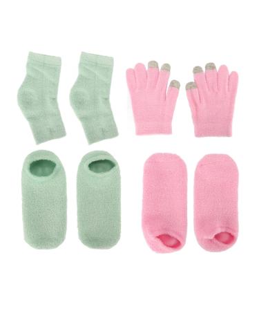 Qukaim Moisturizing Gloves Sock Gel Moisturizing Socks Hands Feet Skin Care Reusable Soften Repairing Dry Cracked Comfortable Heel Sleeves.