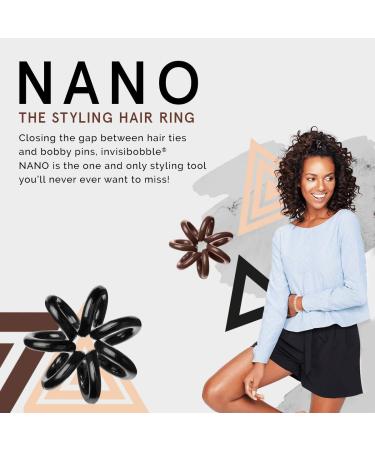 Invisibobble Nano Hair Gum Pretzels Brown - 3x Spiral Hair Ties for Women & Girls | Bun & Updo Hairstyles | Original Design from Munich - Buy Online on GoSupps.com