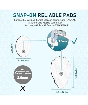 TENS Unit Replacement Pads Snap On TENS Unit Pads 22Pack Multiple Sizes Electrodes TENS Unit Pads Reusable 35-50 Times Self-Adhesive SM Electrodes Compatible with Belifu EMS Muscle Stimulator Machine 22 Pack Combination - Buy Online on GoSupps.com