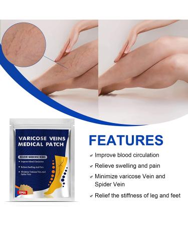 EFINITYER Varicose Veins Treatment Patch - Promotes Metabolism, Improves Blood Circulation, Relieves Heavy Tired Legs - Yellow (12 Pcs) - Buy Online on GoSupps.com