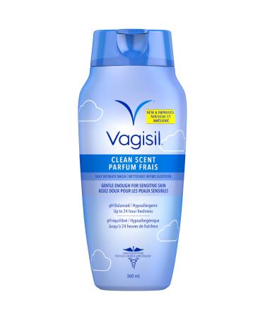 Vagisil Feminine Wash for Intimate Areas and Sensitive Skin Gynecologist Tested 360mL Clean Scent Clean 360 ml (Pack of 1)