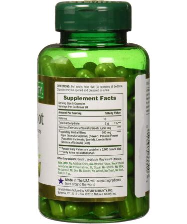 Nature's Bounty Valerian Root 450 mg - 100 Capsules | Herbal Sleep Support - Buy Online on GoSupps.com