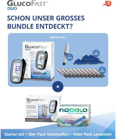 Gluco-Fist Duo Blood Sugar Measuring Device (MMOL/L) Set | 60 Test Strips & 10 Lancets | Certified High Accuracy Diabetes System | Easy to Use - Buy Online on GoSupps.com