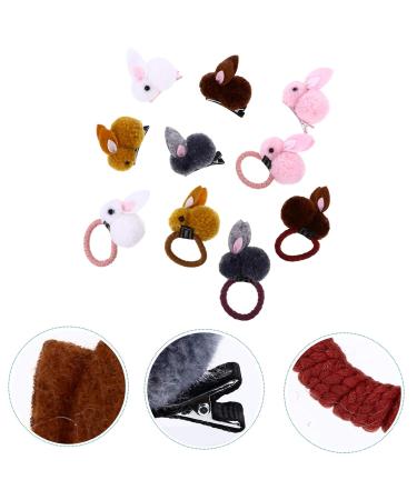 Frcolor 10-Piece Plush Rabbit Ponytail Holder Clips - Cute Elastic Hair Ties for Women & Girls - Random Styles - Shop Internationally! - Buy Online on GoSupps.com