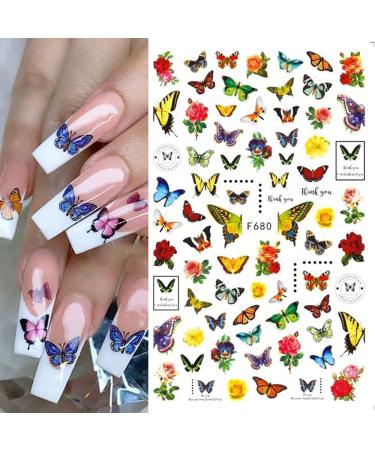 10 Sheets Butterfly Nail Art Stickers - Self-Adhesive Vanessa Designs for Gel Polish - Buy Online on GoSupps.com