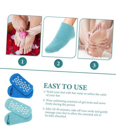 HONMEET 2 Pairs Gel Socks Heel Socks for Dry Cracked Feet Features Socks for Women Reusable Moisturizing Socks Dry Feet Socks Cracked Heel Repair Socks Foot Spa Socks Vegetable Gel 22.00X10.00X1.00CM - Buy Online on GoSupps.com