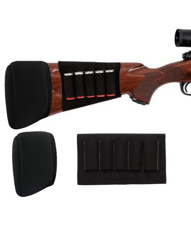 LIONFOXBOX Shotgun Buttstock Set, Recoil Pad & 5 Round Shell Holder, Shotgun Accessories for 12, 20 Ga Pad+Shell holder