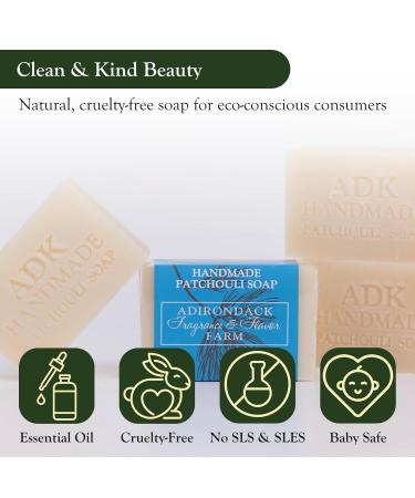 ADK Patchouli Handmade Soap Bar - Moisturizing Vegan Soap for Sensitive Skin | Healing Botanicals 4 oz - Perfect for Men & Women Body & Face Wash - Buy Online on GoSupps.com