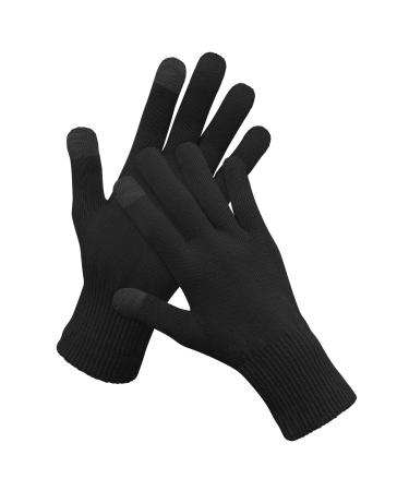 Migliore Wear Eczema Gloves for Adults Touchscreen Black Cotton Gloves Men Women Moisturising Gloves Large Cotton Gloves for Dry Hands Night Work 2 Pairs Normal(no ruffles) Black-L/XL