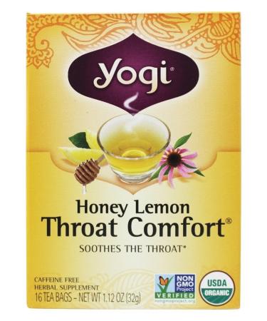 Yogi Tea Throat Comfort Honey Lemon Caffeine Free 16 Tea Bags 1.12 oz (32 g)