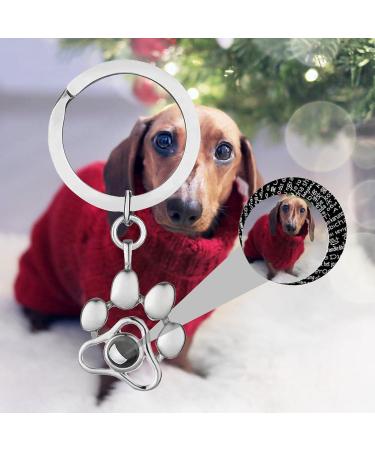CSSTONE Dog Paw Photo Chain Necklace | 925 Sterling Silver I Love You Memory Jewelry Gift for Women | Custom Picture Keychain - Gold - Buy Online on GoSupps.com