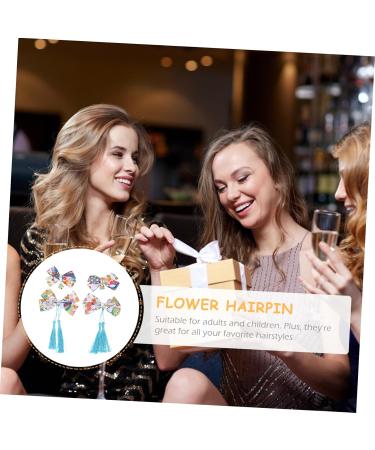 MAGICLULU 2 Pairs Hairpin Tassel Clips Womens Barrettes for Hair Wedding Hair Clip Hair Clips Hair Accessories Kawaii Hair Bows Bow Hair Pins Polyester Elasticity Flowers Child - Buy Online on GoSupps.com