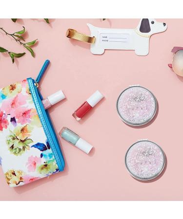 AKOAK Compact Quicksand Pocket Travel Makeup Mirror - Double Sided 1x/2x Magnification - Pink - Buy Online on GoSupps.com