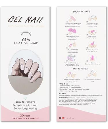 Transparent Gel Nail Strips KALEFUL Semi Cured Gel Nail Stickers Nail Art Decoration Design Supplies - Buy Online on GoSupps.com