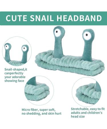 Face Wash Headband Snail Headband Makeup Spa Headbands for Women Cute Coral Fleece Elastic Skincare Headband Hair Accessories Hair Band for Washing Face Shower Sports Facial Mask Beauty Skincare Green - Buy Online on GoSupps.com