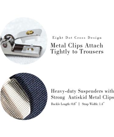 Kangdai Men's Hard-Wearing Braces with 4 Leather Clips & Wide Elastic Carriers Light Green Pants Accessories - Buy Online on GoSupps.com