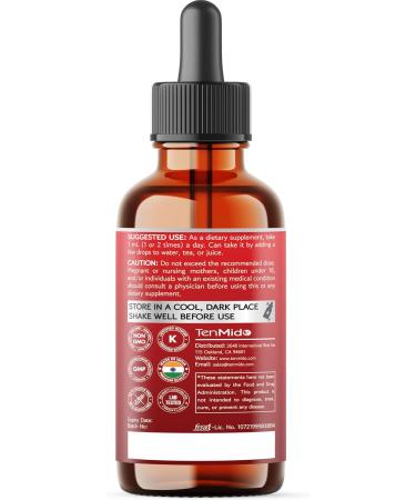 Tenmido 10in1 Mullein Tincture - Mullein Leaf Extract Drops with Astragalus Marshmallow Root Echinacea Elderberry Licorice Ginger Thyme Leaf Peppermint and Dandelion - 30 Days Supply - 1FL Oz - Buy Online on GoSupps.com