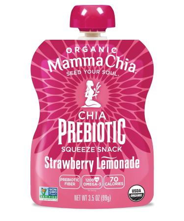 Mamma Chia Organic Prebiotic Squeeze Snack Strawberry Lemonade 16- 3.5 Ounce Fiber-Rich Prebiotic Gut Support USDA Organic Non-GMO Vegan Gluten Free (Pack of 16) Strawberry Lemonade 3.5 Ounce (Pack of 16) - Buy Online on GoSupps.com